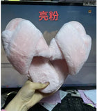 Slippers Female 2023 Autumn And Winter New Women Flat Toe Home Cross Plush