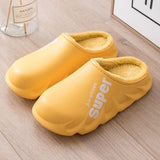 Waterproof Non-Slip Home Slippers Men Cotton Shoe EVA Slippers Winter Warm Indoor Ladies Soft Couples Platform Shoes