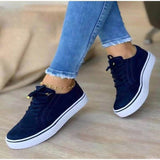 Station New 2023 New Bullock Large-Size Women's Singles Shoes Comfortable Casual Women's Shoes Round Head Lace Single