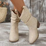 Spring and Autumn New Round Head Leather Face White Cover Fashion Women's Large Medium Sleeve Boots Women