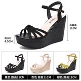 High Heel Slope 11Cm Sandals Summer 2023 New Muffin Thick Bottom Waterproof Platform Open Toe Full Size