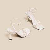 Breakj French High-Heeled Women's Shoes 2025 New Summer Fairy Style Temperament Black Fine Roman