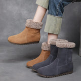 Breakj Snow Boots Women's New Short Barrel Krainian Winter Flat Bottom Anti-Slip Thick Velvet Sleeve High Cotton