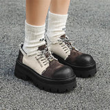 Breakj Patent Leather British Wind Black And White Patchwork Color Small Leather Shoes Men 2024 New Men's Shoes Small Thick Platform