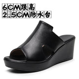 Breakj Hollow Waterproof Table Thick Bottom One-Word Drag High Slope And Fitting Room Slippers Soft Bottom Loose Cake 4243 Women Cold