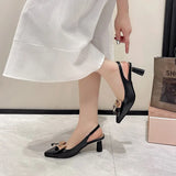 High-Heeled Sandals Buckle, Bow Tie Buckle, Summer New High-Heeled Shoes, Shallow Mouth And Large Size