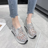 And Autumn Pro-Style Summer Net Sheet Shoes With Thick Heels, Set Feet And Low Upper Casual Shoes Are Fashionable To Wear Overfoot Casual