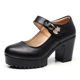 Breakj Head Shallow Mouth 8CM High Heels Waterproof Table Thick-Bottomed Cheongsam Shoes Model Show Shoes Magic Sticky Women Singles