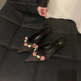 Breakj Design Temperament Sweet High Heels 2025 New Fine Heel Shoes French Lady Pointed Women's