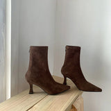 Breakj Short Boots Women Autumn And Winter Commute High And Bare Boots Korean Version Of Thin Skinny Boots Tips And Elastic Socks