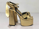 Breakj New Dew Sandals Foot Wrist Strap Roman Shoes Coarse Heels Ultra-High Heels Large Women's