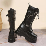 Breakj Rivet Dark Locomotive Boots 2025 New Punk Wind Martin Boots Large Size Women's