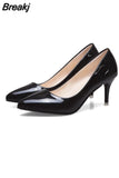 Fashion Woman Shoes Pointed Toe Fine With Heels Shallow Mouth High Heels Patent Leather Summer Pumps