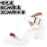 Breakj And Thick Waterproof Table Sandals Women High Heel With Heel Toe Model Show Shoes Buckle With Fish Mouth Sandals Shoes