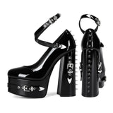 Breakj Lolita Gothic Rivet Y2K Hottie High Heeled Women's Singles