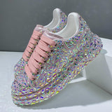 Breakj Drill Fried Street Old Dad Shoes Women's Tide 2023 New Thin Women Shoes Classic Casual Mcqueen Thick-Squeezed Pine