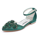 Breakj And Summer 2 Cm Flat Hedley Casual Sharp In The Hollow Sandals Square With Shallow Mouth Water Drill Buckle Bridal Shoes Wedding