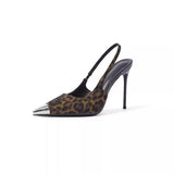 Breakj Iron Leopard Print Fine Heel High Heels Women 2025 Autumn And Winter 2025 New Small Design Light-Slip Single