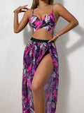 2025 New Split Swimsuit Sexy Bikini Net Dress Three-Piece Swimsuit Female