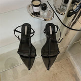Version Of 2024 Summer Casual Flat With Roman Sandals With A Word Buckle Tip Soft Flat Women's