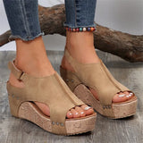 Breakj Roman Sandals Flat-Soled Thick-Soled Sandals Large-Size Shoes Fish-Mouthed Women's Slopes