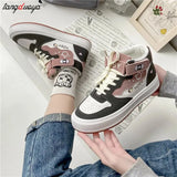 shoes Women's Mid Top Casual Shoes 2024 Spring Autumn Versatile Breathable Sneakers Thick Soled Shoes Woman