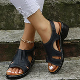 Breakj Casual Sandals 2023 Summer New Fashion Retro-Dew Round-Headed Beach Roman
