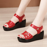 Summer New Soft Heel Sandals Women's Muffin Thick-Soled Waterproof Platform Heels Large Size 41-43 Women's