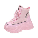 Breakj Autumn New Dad Shoes Korean Version Simple Ins Women's Shoes Platform Increased Casual Web Red High Help Sports Shoes