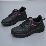 Breakj And Autumn Flat Leather Shoes Women's Fashion Outdoor Running Shoes Ladies Casual Shoes Light Travel