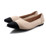Polyester Shoes Women Spring Flats Pointy Toe Ballerinas Ladies Stretch Knitted Loafers Femme Daily Dress