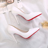 Black Sexy Stiletto High Heels Classic Womens Pumps 6cm/10cm Party Wedding Shoes Fashion Pointed Toe Red Sole Single