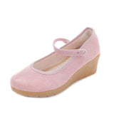 Breakj Heels Single Shoes Pure Color Plain Spring And Autumn Cloth Shoes Jacquard Cotton Buckle Retro Women's