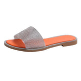 Breakj Women's Shoes 2023 Summer New Korean Version Of The Fashion Wearing Sandals Water Drill Flat Beach