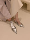 Into The Galaxy Silver Pointed High-Heeled Sandals Women's 2023 Stilettos Half-Wrapped After The Empty Single
