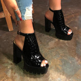 Breakj New Fish Mouth Buckle Behind The High Air And Thick With Ladies Plus-Size Fashion