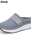 Warm Plush Couple Slippers Women Non-slip Platform Wedge Shoes of Women Waterproof Soft Home Wedges Ladies Cotton