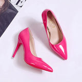 Red Sole Pumps Stiletto Sexy Pointed Toe Patent Leather Female Work Shoe White Wedding Party High Heels Sexy Woman