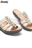 Sandals Women 2023 New Flower Wedge Platform Orthopedics Shoes Retro Rome Casual Comfortable Peep Toe Sandalias De
