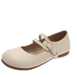 Comfortable Soft Sole Women's Flats 2022 Autumn Buckle Strap Pu Leather Shoes Woman Round Toe Ballet Flat Shoes