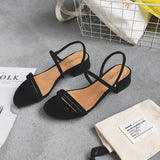 Summer Style Simple Fashion Convenient Sandals 2024 New Style Open Toe Low Heel Thick Heel Chic Fairy