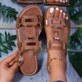 Breakj Buckle Flat Bottom Slipper Women's New Toe Beach Cold