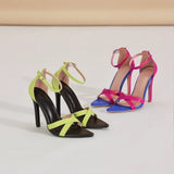 Breakj Shoes 2025 Summer New Dew Sexy Fine Heel Sandals Women Cross-Colored Temperament Women's