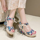 Breakj Hee Women's Sandals Fruit Pattern High Heel Sandals Women 2025 Spring And Summer New Word Fish Mouth Bow Women's