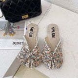 Breakj Women Wear Outside The Summer 2025 New Small Flowers Flat Bottom Fish Mouth Cool Drag Fashion Pedal Pedal Half