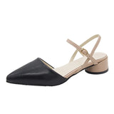 Breakj Summer New Women's Fairies Coarse Heel One-Word With The Back Of The Air Cool Evening Shoes Single