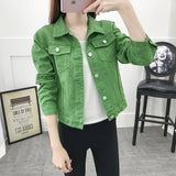 Jacket and Coats for Women 2019 Autumn Candy Color Casual Short Denim Jacket Chaqueta Mujer Casaco Jaqueta