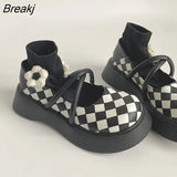 shoes female spring and summer new look simple JK single shoes students thick bottom trend retro