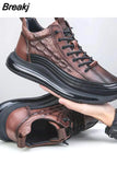 Alligator pattern Men Sneakers Lace Up Casual Platform Vulcanized Shoes Male Anti-slip Running Zapatillas