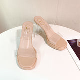 Breakj Slippers Women 2025 Summer New Word With PVC Wearing Fashion Crystal And Slippers